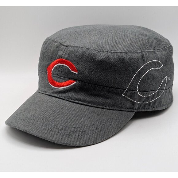 Cincinnati Reds Military Style MLB Cap Hat Gray Baseball Fox Sports Ohio Unisex - Picture 1 of 5